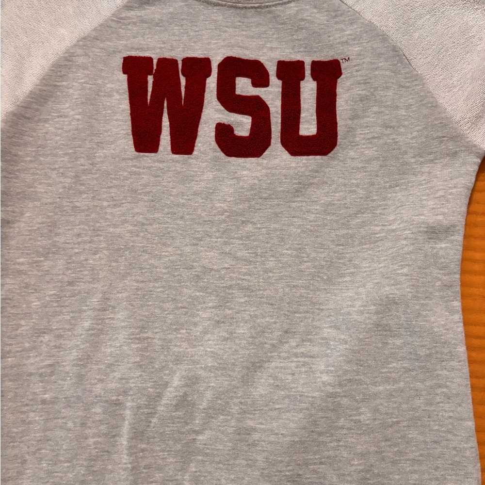 Gray and Red WSU Women's Sweatshirt